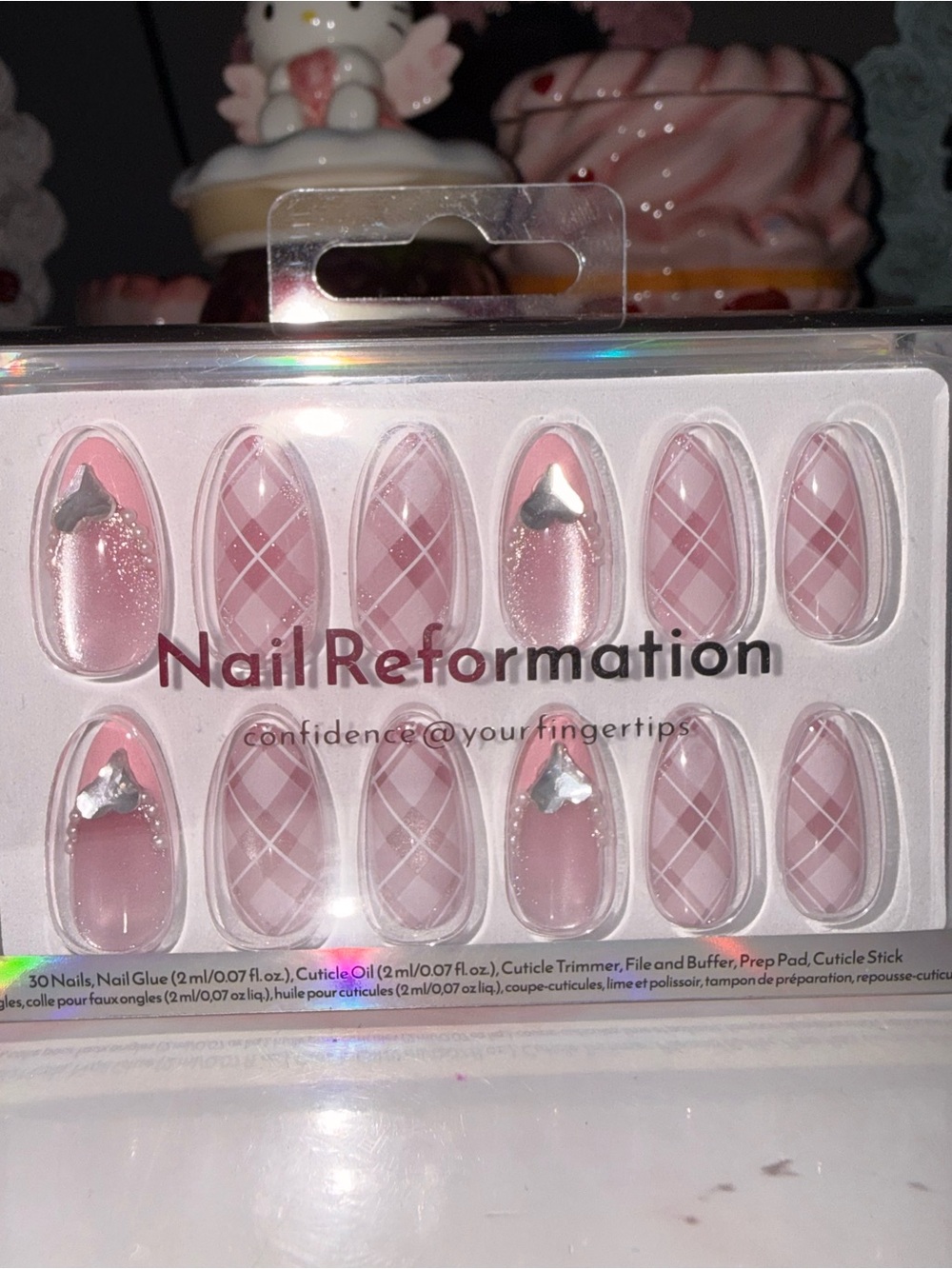 Nail Reformation Pink Plaid Press-On Nails
